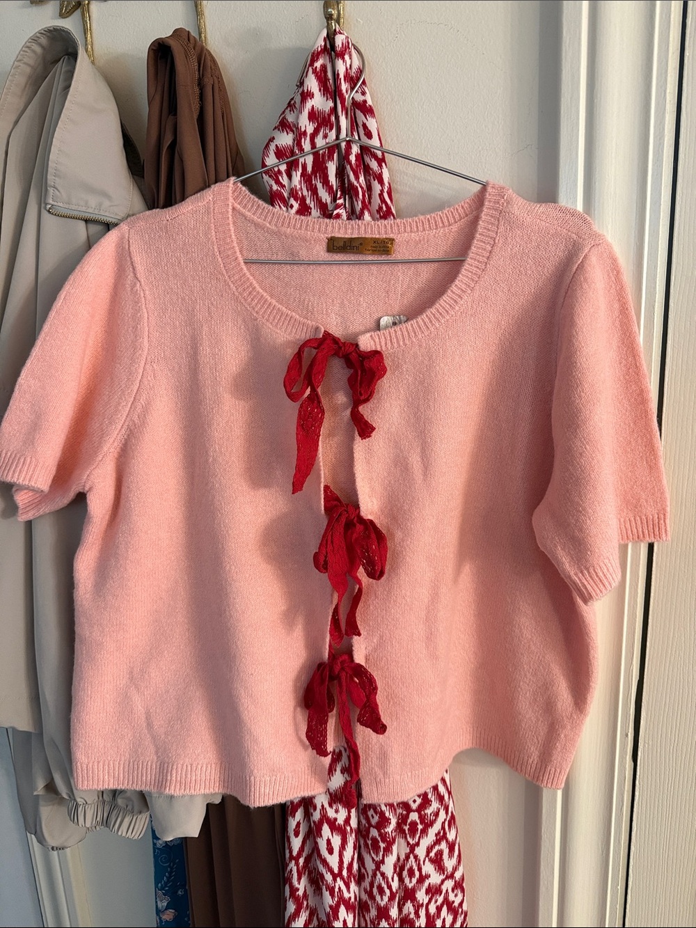 NEW | Belldini | Pink/Red Tie Sweater
